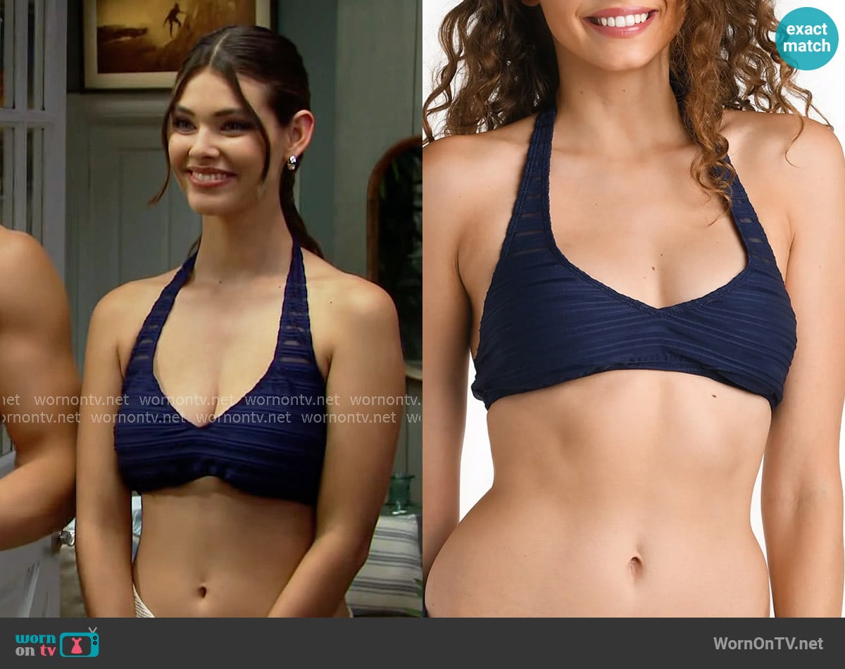 La Blanca Fluid Lines Halter Tall Bikini Top worn by Electra Forrester (Laneya Grace) on The Bold and the Beautiful