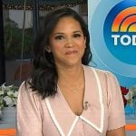 Laura’s pink contrast short sleeve sweater on Today