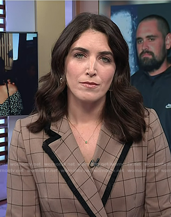 Liz’s beige windowpane check blazer on Today