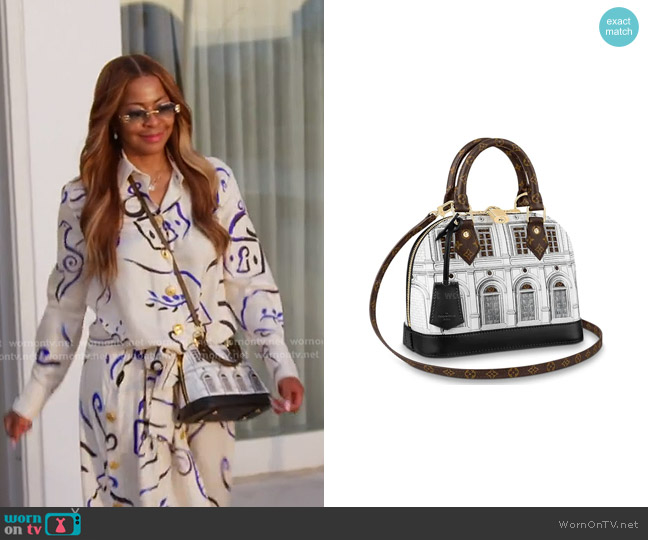 Louis Vuitton x  Fornasetti Alma Handbag worn by Mary Cosby on The Real Housewives of Salt Lake City