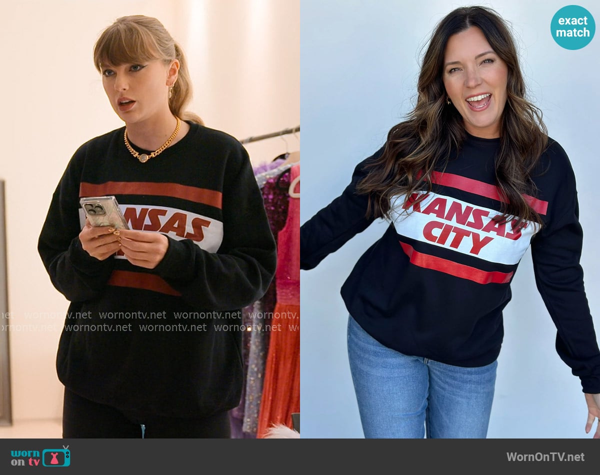 Love Letters Vintage Kansas City Crewneck worn by Taylor Swift on The End of an Era