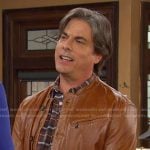 Luca’s brown leather jacket on Days of our Lives