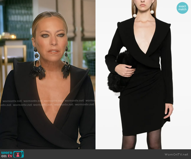 Magda Butrym Wrap-design Mini Dress worn by Sutton Stracke on The Real Housewives of Beverly Hills
