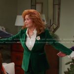 Maggie’s green velvet blazer and pants on Days of our Lives