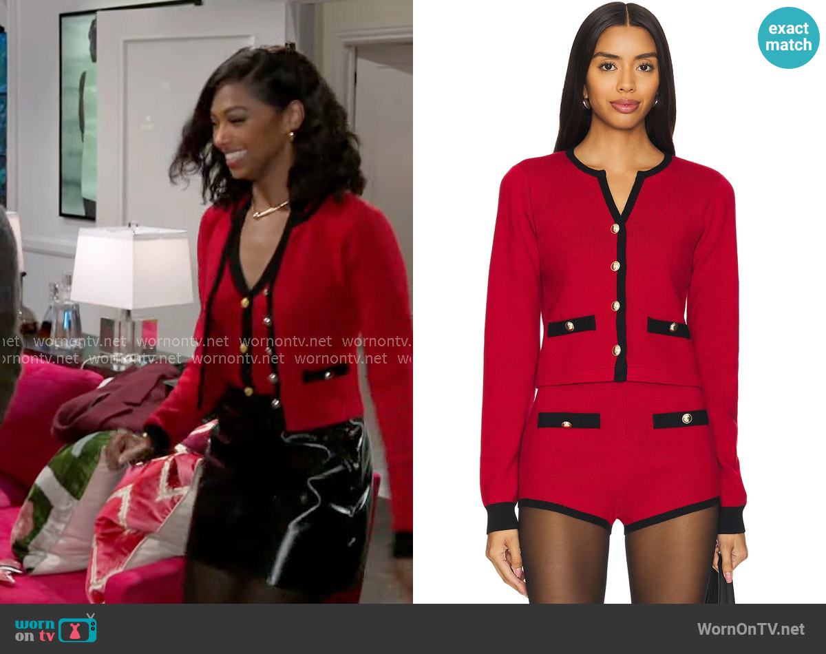 Majorelle Arnav Cardigan worn by Kat Richardson (Colby Muhammad) on Beyond the Gates