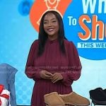 Makho’s burgundy pleated dress on Today