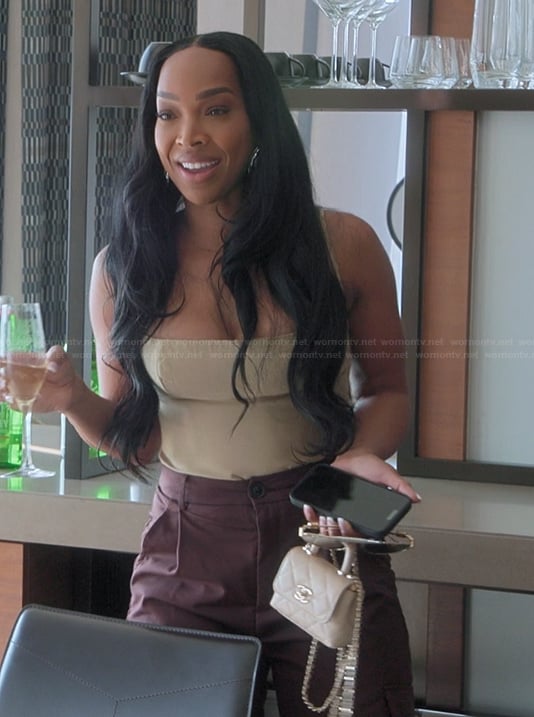 Malika’s beige cami on The Kardashians