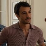 Marcello’s purple knit polo on Emily in Paris