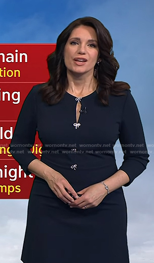Maria’s black bow embellished dress on Today