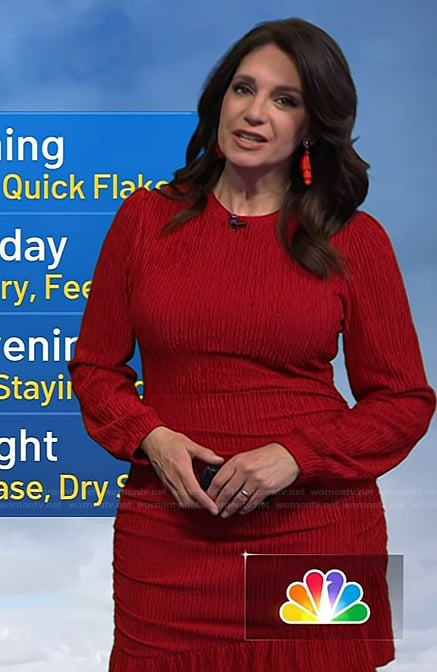 Maria’s red ruffle hem dress on Today