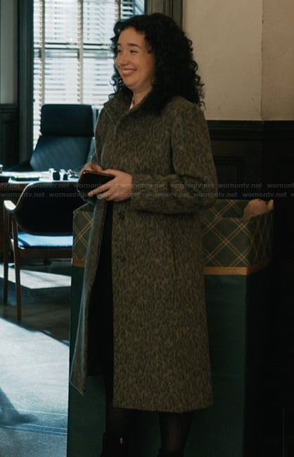 Marissa’s herringbone coat on Elsbeth