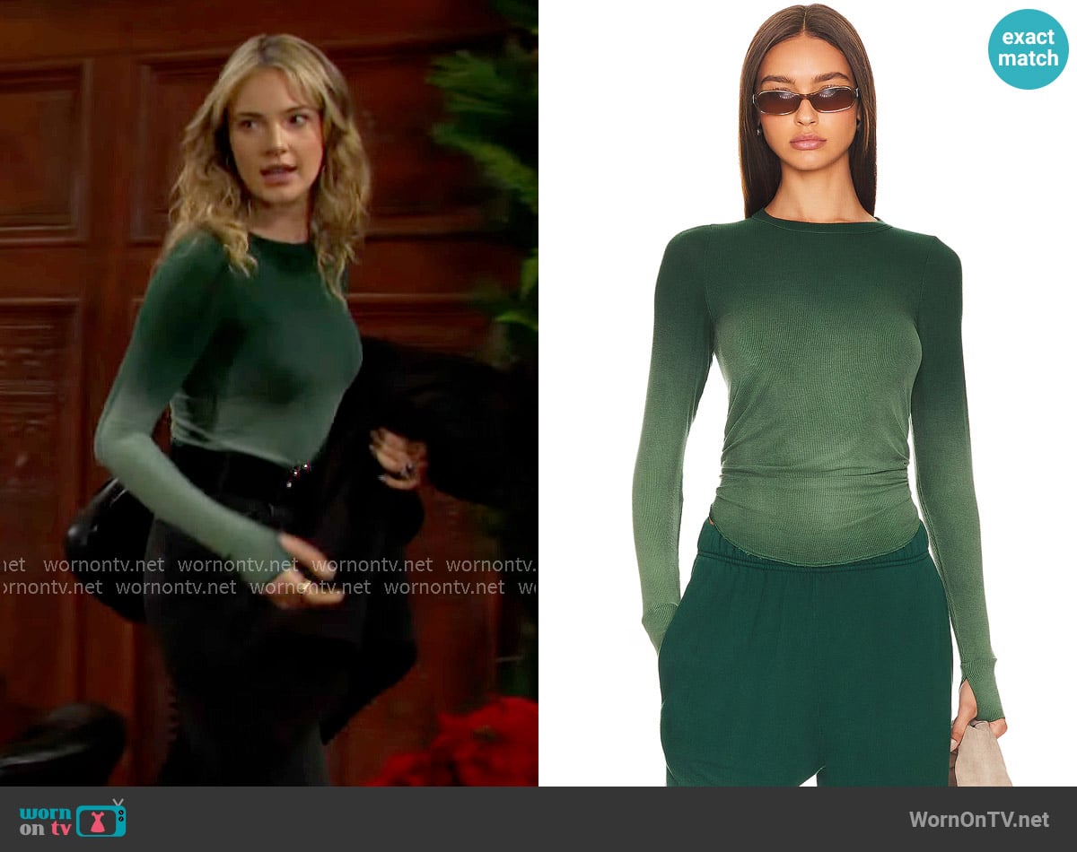 Michael Lauren Alick Long Sleeve Tee worn by Tessa Porter (Cait Fairbanks) on The Young and the Restless