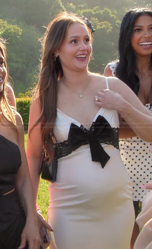 Mikayla’s white dress with contrast bow on The Kardashians