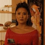 Mindy’s necklace and earrings on Emily in Paris