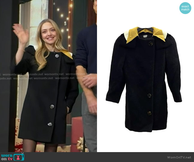 Miu Miu Wool Coat worn by Amanda Seyfried on Good Morning America