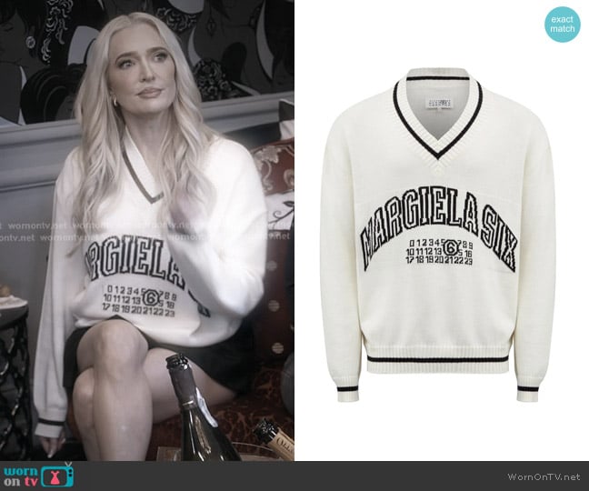 MM6 Maison Margiela Numbers-motif Jumper worn by Erika Jayne on The Real Housewives of Beverly Hills