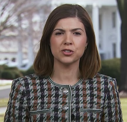 Monica Alba’s houndstooth jacket on NBC News Daily