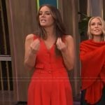 Monica’s red jumpsuit on Live with Kelly and Mark