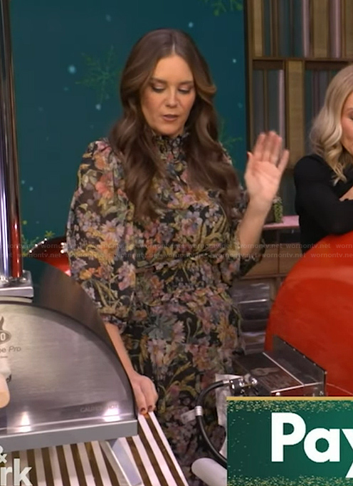 Monica’s floral print dress on Live with Kelly and Mark