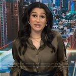 Morgan’s olive green satin shirt on NBC News Daily
