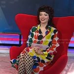 Sarah Sherman’s multicolor polka dot blouse and skirt on Today