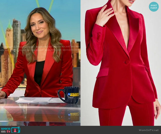 Nadine Merabi Beatrice Blazer worn by Rhiannon Ally on Good Morning America