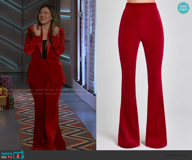 Nadine Merabi Beatrice Flare Leg Trousers worn by Kelly Clarkson on The Kelly Clarkson Show