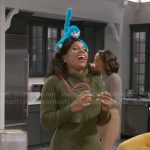 Naomi’s green sweater and dress set on Beyond the Gates