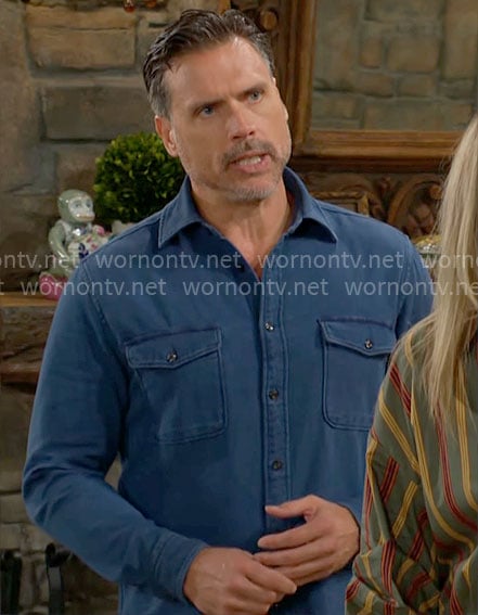 Nick’s blue button down shirt on The Young and the Restless