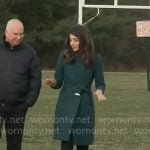 Nicole Sganga’s green coat on CBS Mornings