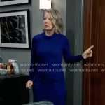 Nina’s blue twist front dress on General Hospital