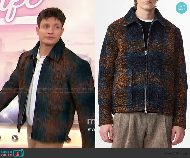 NN07 Gael 8267 Wool Blend Jacquard Shirt Jacket worn by Matt Rife on Sherri