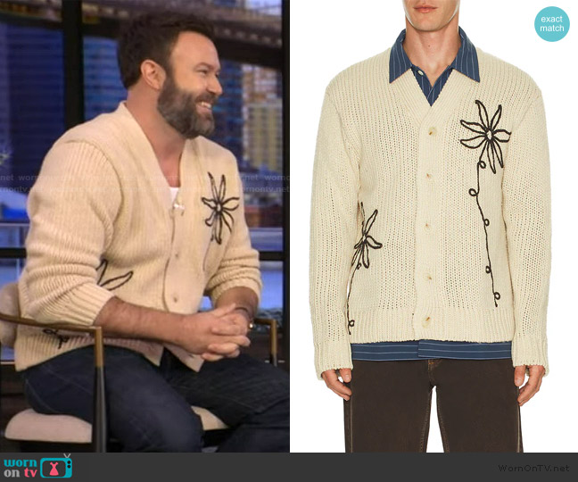 NN07 Mika Flower Cardigan worn by Taran Killam on Live with Kelly and Mark
