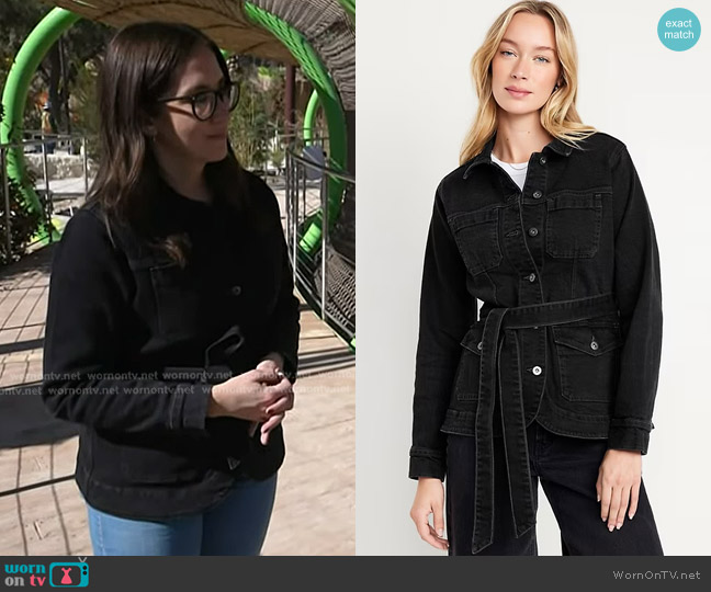 Old Navy Jean Utility Jacket in Washed Black worn by Savannah Sellers on Today