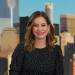 Rebecca’s black polka dot dress on Good Morning America