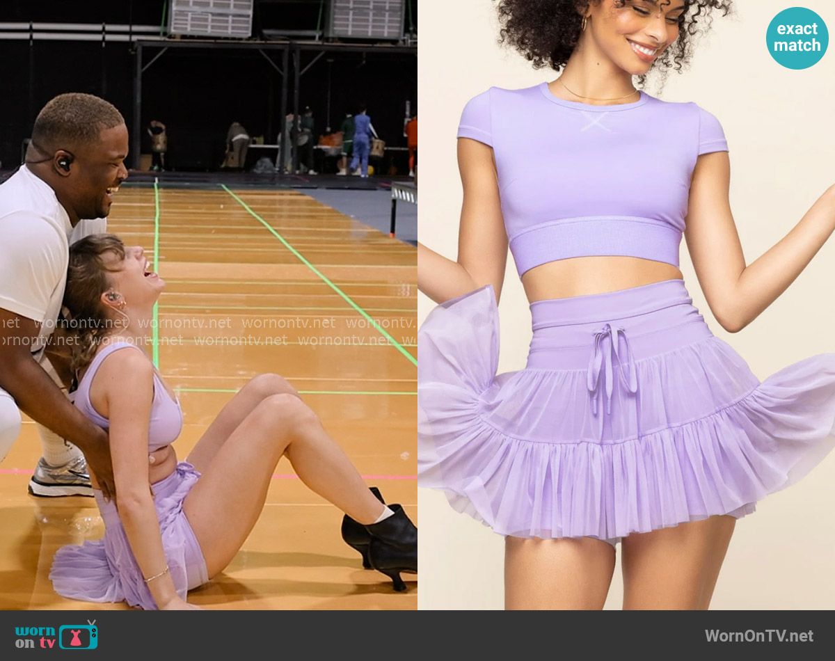 Popflex Pirouette Skort in Digital Lavender worn by Taylor Swift on The End of an Era