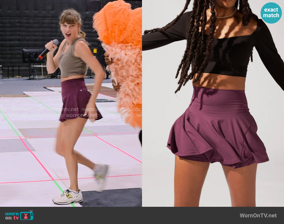 Popflex Twirl Skort in Plum worn by Taylor Swift on The End of an Era