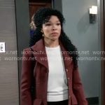 Portia’s brown jacket on General Hospital