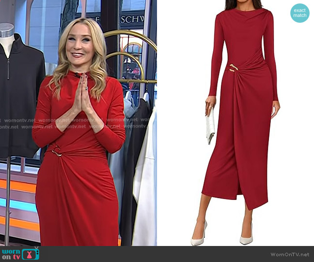 Pretty Garden ong Sleeve Bodycon Ruched Dress worn by Chassie Post on Today
