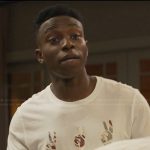 Carlton’s white hand graphic tee on Bel-Air