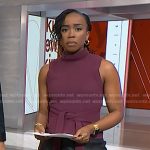 Zinhle’s purple tie front turtleneck on NBC News Daily
