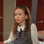 Rachel’s black collared tweed dress on Days of our Lives