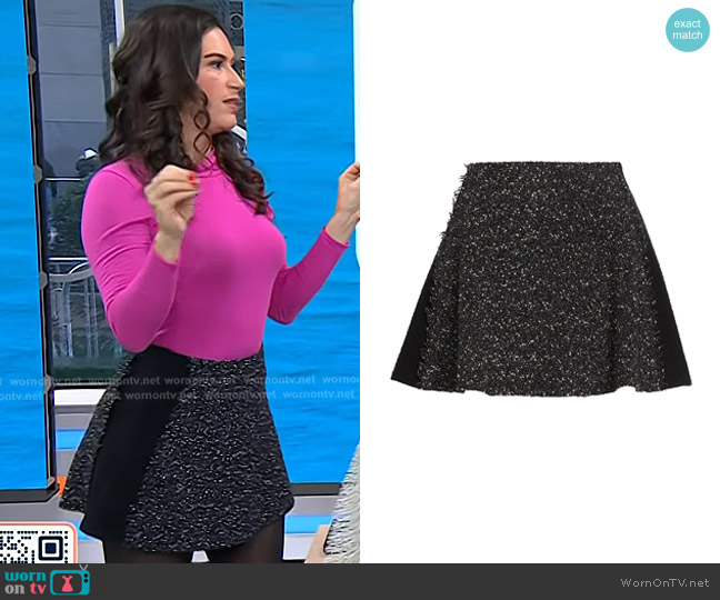 Rag & Bone Elsie Metallic Tweed Miniskirt worn by Stephanie Mansour on Today