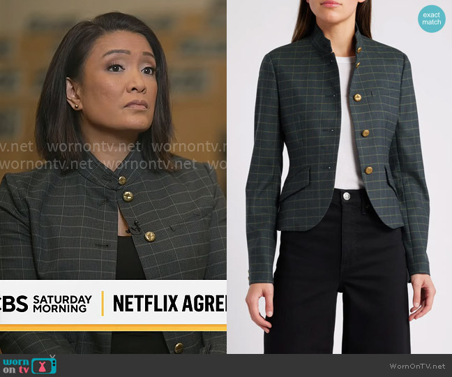 Rag & Bone Slade Plaid Jacket worn by Elaine Quijano on CBS Mornings
