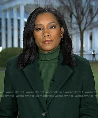 Rahcel’s green coat on Good Morning America