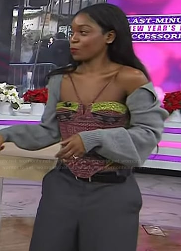 Rajni Jacques’s printed corset top on Today