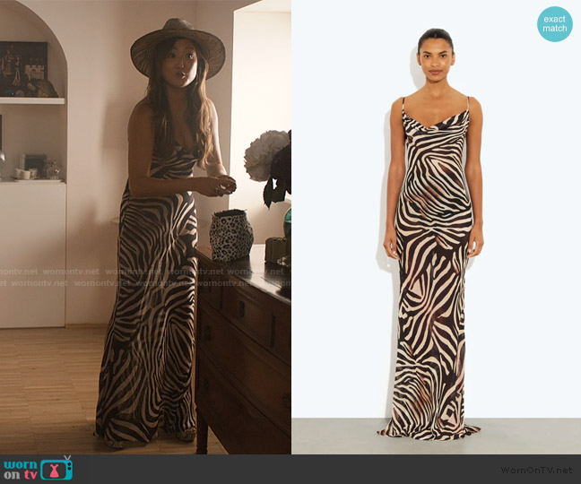 Rat & Boa Majel Dress worn by Mindy Chen (Ashley Park) on Emily in Paris