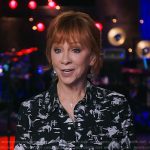 Reba’s black cowboy print shirt on The Voice