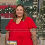 Jessica Secrest’s red tie waist dress on Good Morning America