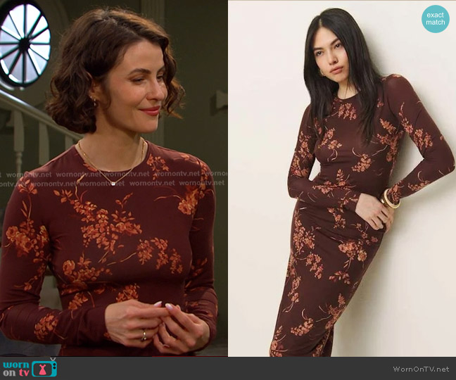 Reformation Tommie Knit Dress in Lydia worn by Sarah Horton (Linsey Godfrey) on Days of our Lives